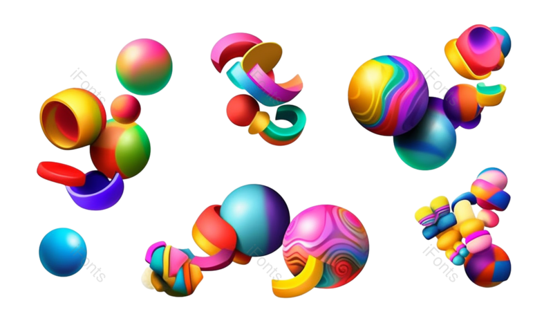 形状图片,立体元素,蓝色PNG,抽象免抠素材